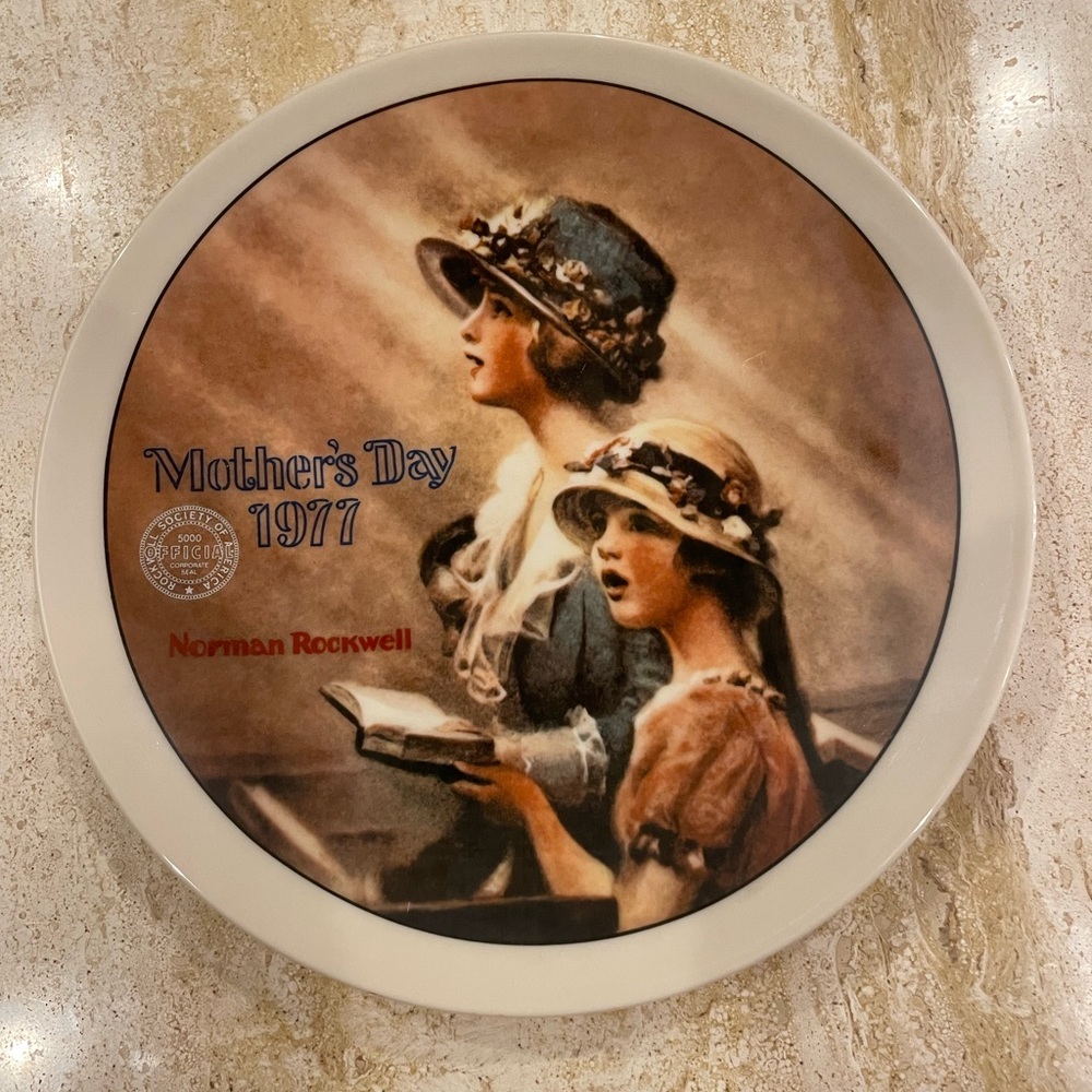 Norman Rockwell Knowles Mother’s Day 1977 Plate - Official Rockwell Society